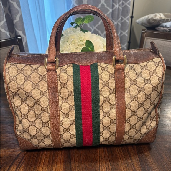 Gucci GG Canvas Boston Bag Vintage Web with COA - Picture 1 of 8
